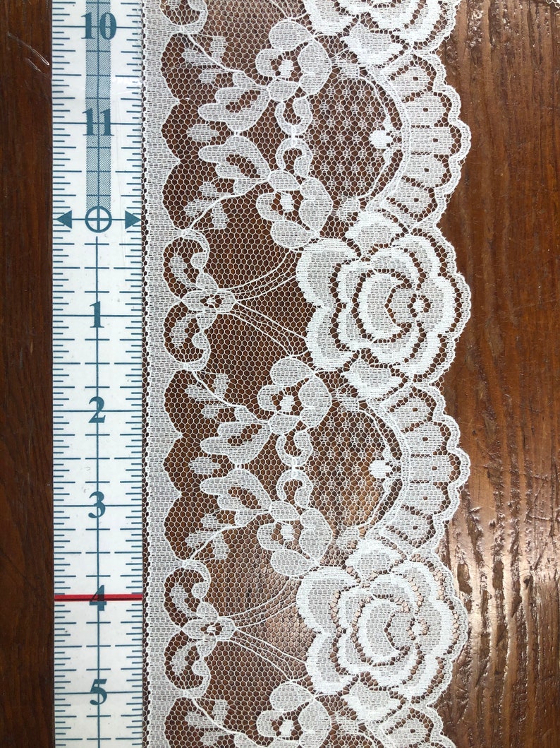 3.5 wide lace trim, cream, vintage decoration for sewing and crafts image 3