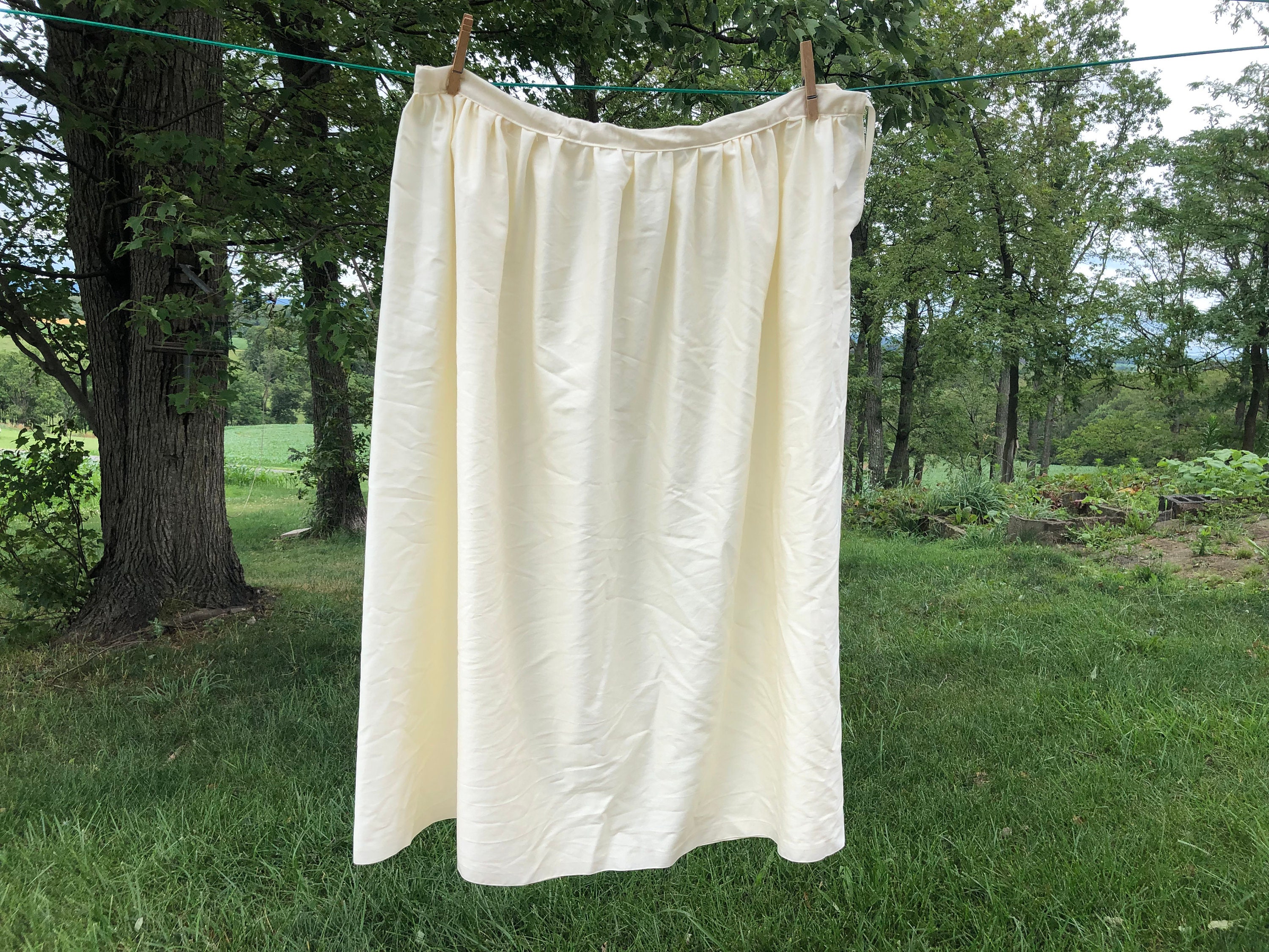 Petticoat - 80 inch circumference - cotton broadcloth - historically accurate under skirt / slip - Civil War, Colonial, Prairie reenacting