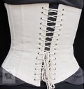 Coutil Lined Working Corset with Grommets - Victorian / 1860's Civil War reenacting - Mid Bust - Custom Made