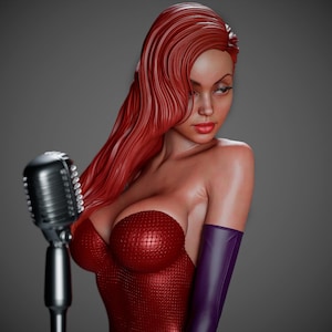 DIY Sultry, Red-Haired Bunny SFW/NSFW Model Kit - Unpainted 3D Printed Resin Parts Kit -Unassembled figure kit