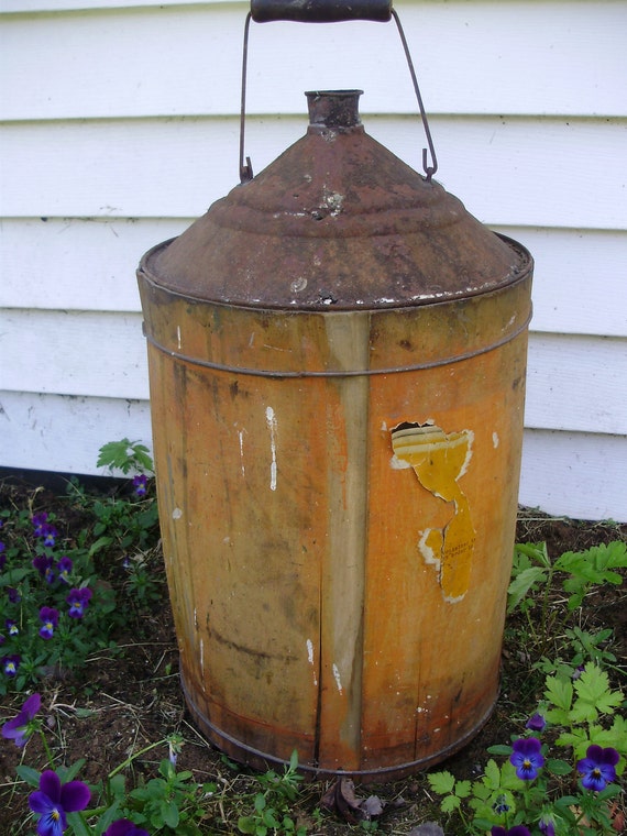 Vintage Kerosene or Oil Can Wood Wrap Railroad Canister Wire Etsy