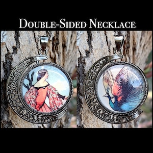 Fairytale Necklace Fantasy Jewelry Gunmetal Pendant Necklace Princess Necklace Spinner Fidget Necklace Gift for Women Gift for Her