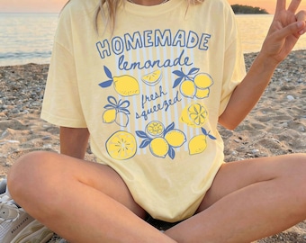 Comfort Colors® Homemade Lemonade Shirt, Lemon Tshirt, Trendy Summer Shirt, Amalfi Coast, Italian Summer, Vacation Graphic Tee, Lemons Tee