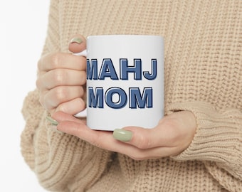 Mahjong Mom Coffee Mug, Cutesy Game Night Gift