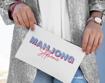 Benutzerdefinierte Mahjong Tile Beutel, trendiges Mutter Geschenk, personalisierte Accessoires