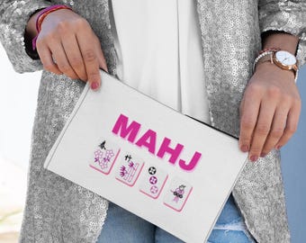 Aesthetic Mahjong Tile Pouch, Trendy Game Night Gift
