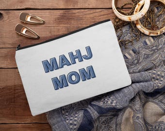 Mahjong Tile Pouch for Mom, Zippered Card & Accessory Bag