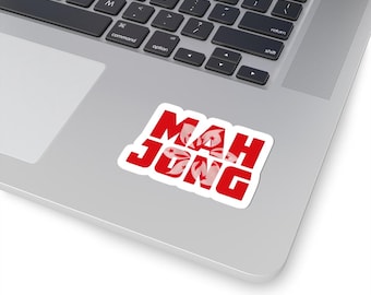 Mahjong Sticker Laptop Sticker for Mahjong Lovers Mahjong Gift for Women Cute Tile Game Vinyl Sticker