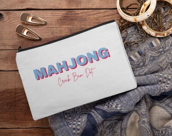 Mahjong Tile Pouch, Large Accessories Bag, Trendy Mom Gift