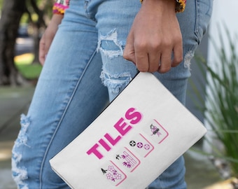 Mahjong Tile Zipper Pouch, Cards and Accessories Bag