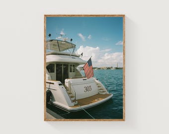 Vintage East Coast Yacht Wall Art| Coastal Print | Vintage Yacht American Poster | Miami Summer Magazine | Old Money Dorm Decor