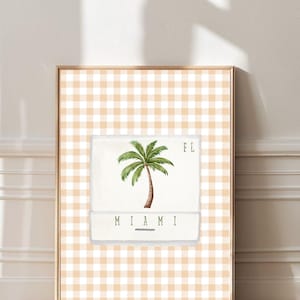 Miami Postcard Wall Art | Trendy Aesthetic College Room Decor | Dorm Decor | Chic College Decor