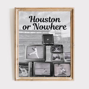Houston Baseball Print | Aesthetic Mens Wall Decor | Vintage Stadium Poster | Sports Poster