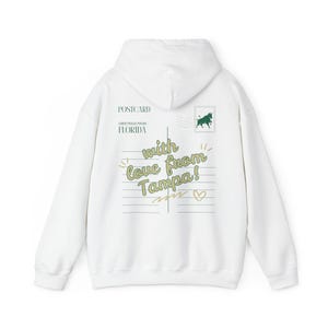 Tampa Postkarte Hoodie | College Gameday Sweatshirt | Zahnrad Heckklappe | Trendy College Hoodie | College Town Bekleidung |