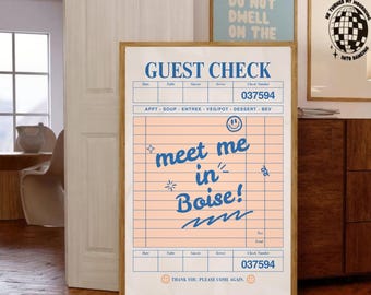 Meet Me In Boise Wall Art | Trendy College Room Decor | Boise Dorm Decor | Boise Room Art