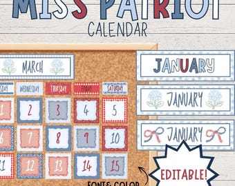 Klassenzimmer Stundenplan Poster | Fräulein Patriot Bulletin Klassenzimmer Dekor | Digitaler Download | Vaterländisches Küstenthema