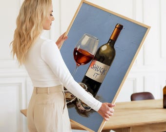 Arte mural costero: Pintura de ostra azul "Desahogarla" Impresión