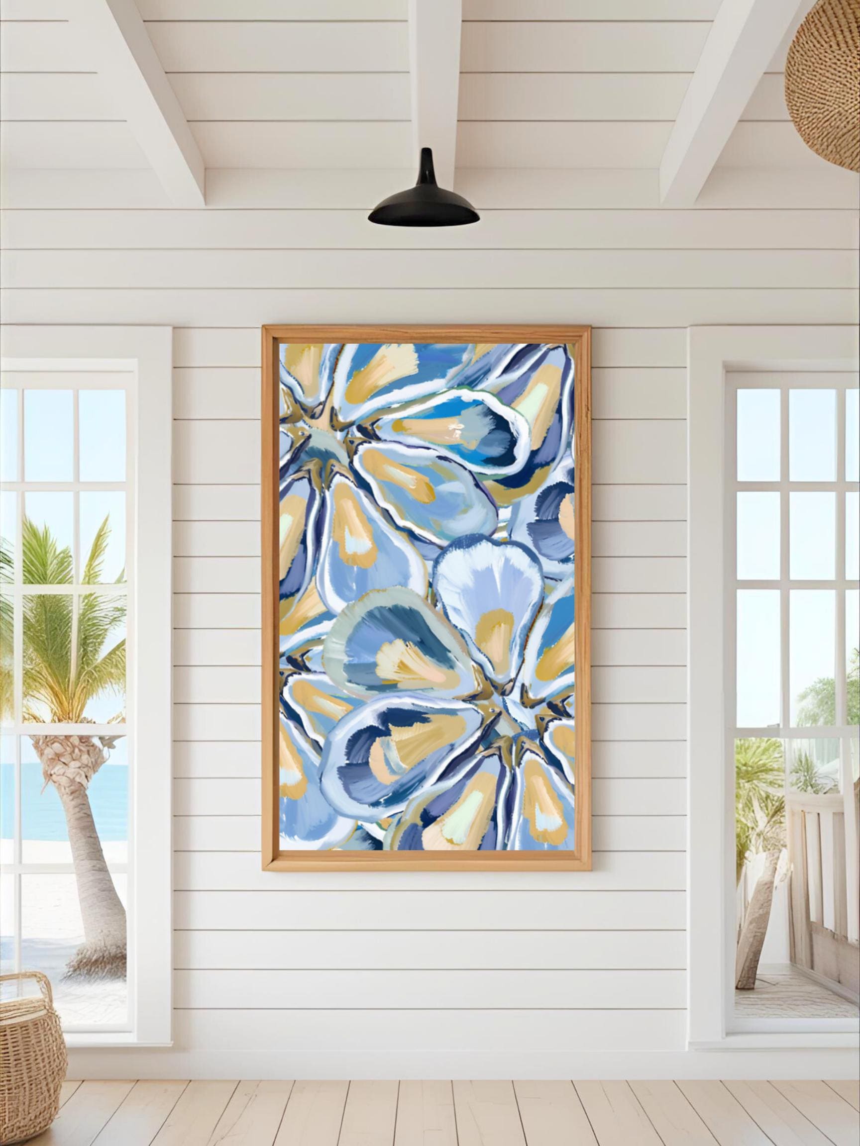 Coastal Wall Art : Blue Oyster Print