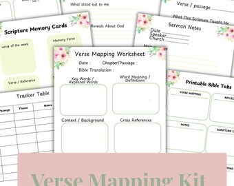 Verse Mapping Kit bible study bundle Sunday school verse mapping kit scripture activity Christian verse mapping kit verse mapping printables