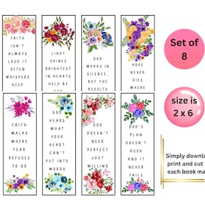Printable bookmark, bible study bookmark, religious bookmark, floral bookmark, bookmarks for woman, bookmark sets, bookmark quotes,