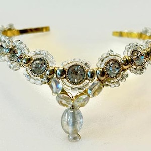 Tiara/Corona/Tocado de Ballet de Cristal Transparente con Cuentas Manuales - Cascanueces / La Bella Durmiente / Raymonda / Boda / Princesa / Renacimiento