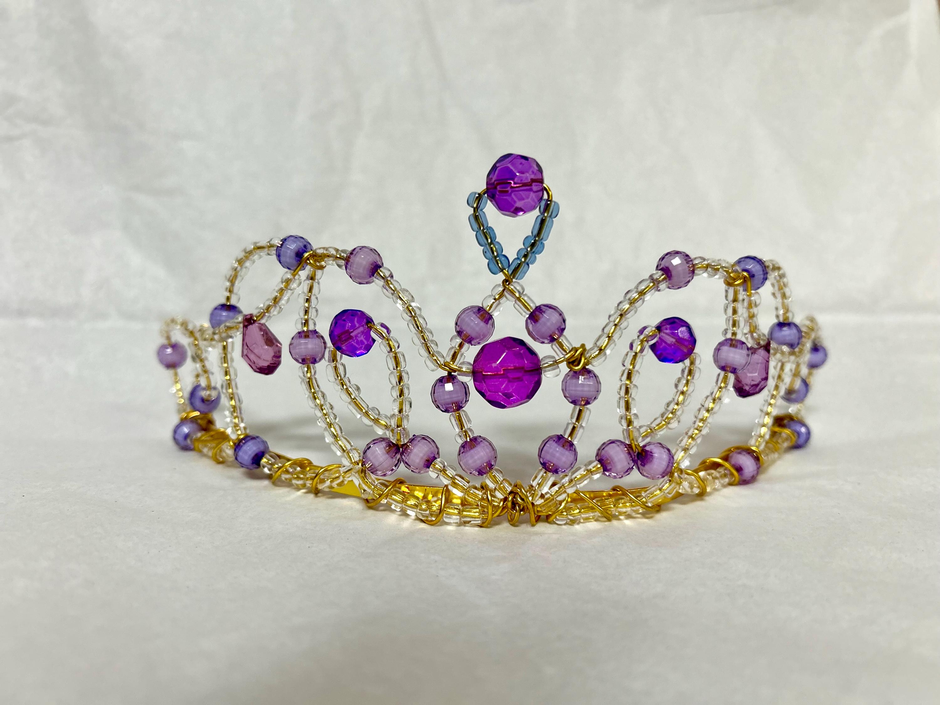 Purple Beaded Hair Crown ballet headpiece Hand Beaded Purple Ballet Tiara / Crown / Headpiece  main image 3