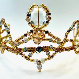 Tiara/Corona/Tocado de Ballet de Cristal Transparente con Cuentas Manuales - Cascanueces / La Bella Durmiente / Raymonda / Boda / Princesa / Baile de Graduación / Cosplay