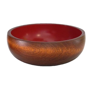 Vintage Japanese Urushi Lacquer Bowl – Hand-Turned Wood with Maker's Mark