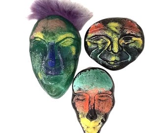 Vintage Kosta Boda-gezichtsmaskers van Kjell Engman - 3 beschikbaar - apart verkrijgbaar