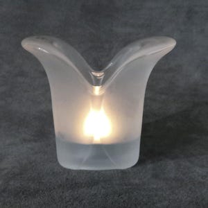 Holmegaard 1825 Pillar Votive Candle Holder – Danish Pressed Glass with Original Sticker