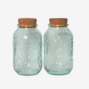 Vintage Bormioli Rocco Green Glass Storage Jars: Italian Kitchen Canisters