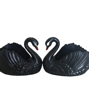Par vintage retro krukor från 1950-talet, Black Swan