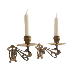 Vintage Brass Wall Sconce Candle Holder: Ornate Rococo Victorian Style