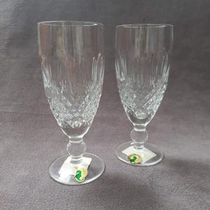 Vintage Waterford Colleen Champagne Flutes - Short Stem Crystal Glassware