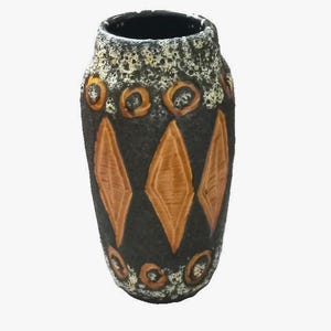 Mid Century Modern Scheurich 242-22 Fat Lava Vase West Germany 22cm