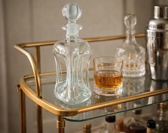 Decanter in vetro Kluk Kluk soffiato a mano dell'era della metà del secolo