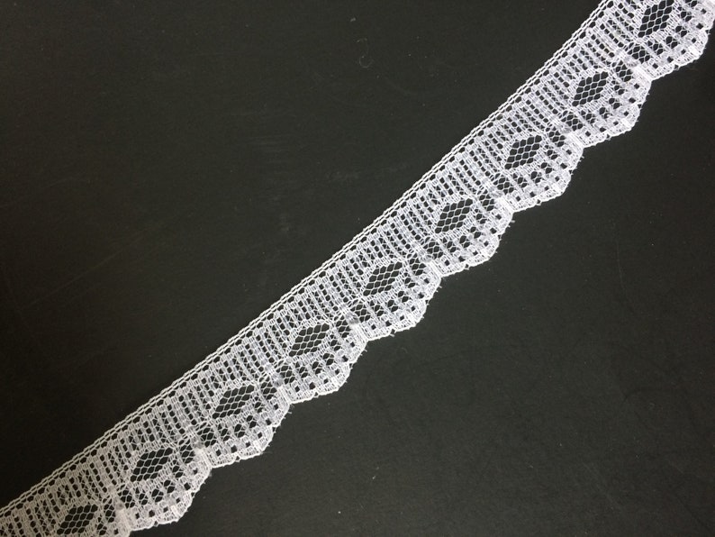 78 inch wide Vintage White Nylon Lace Trim 40 Plus Yards Generous Lot Lace Edging