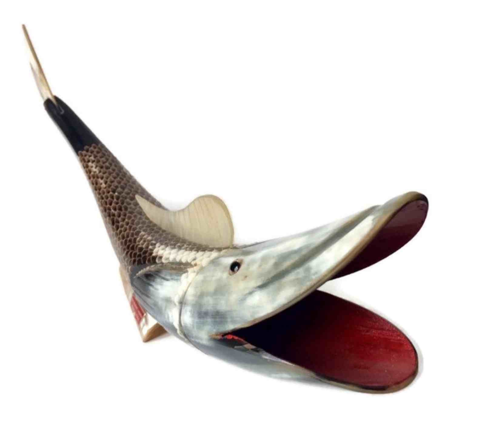 Carved Horn Fish Figurine/ Genuine Large Horn Fish Carving/ Etsy