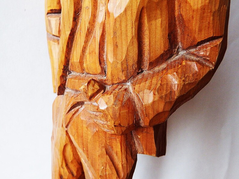 Vintage Quebec Wood Carving by Tall Carved Wooden Etsy
