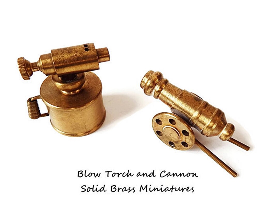 Miniature Brass Cannon and Blow Torch / Vintage Working Etsy
