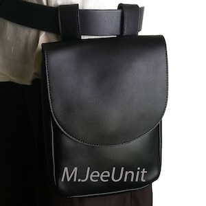 Men Viking Medieval Bag: Reenactment Belt Attached Black Pouch