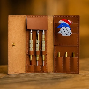Personalized Leather Dart Case: Hand-Stitched Protective Darts Holder