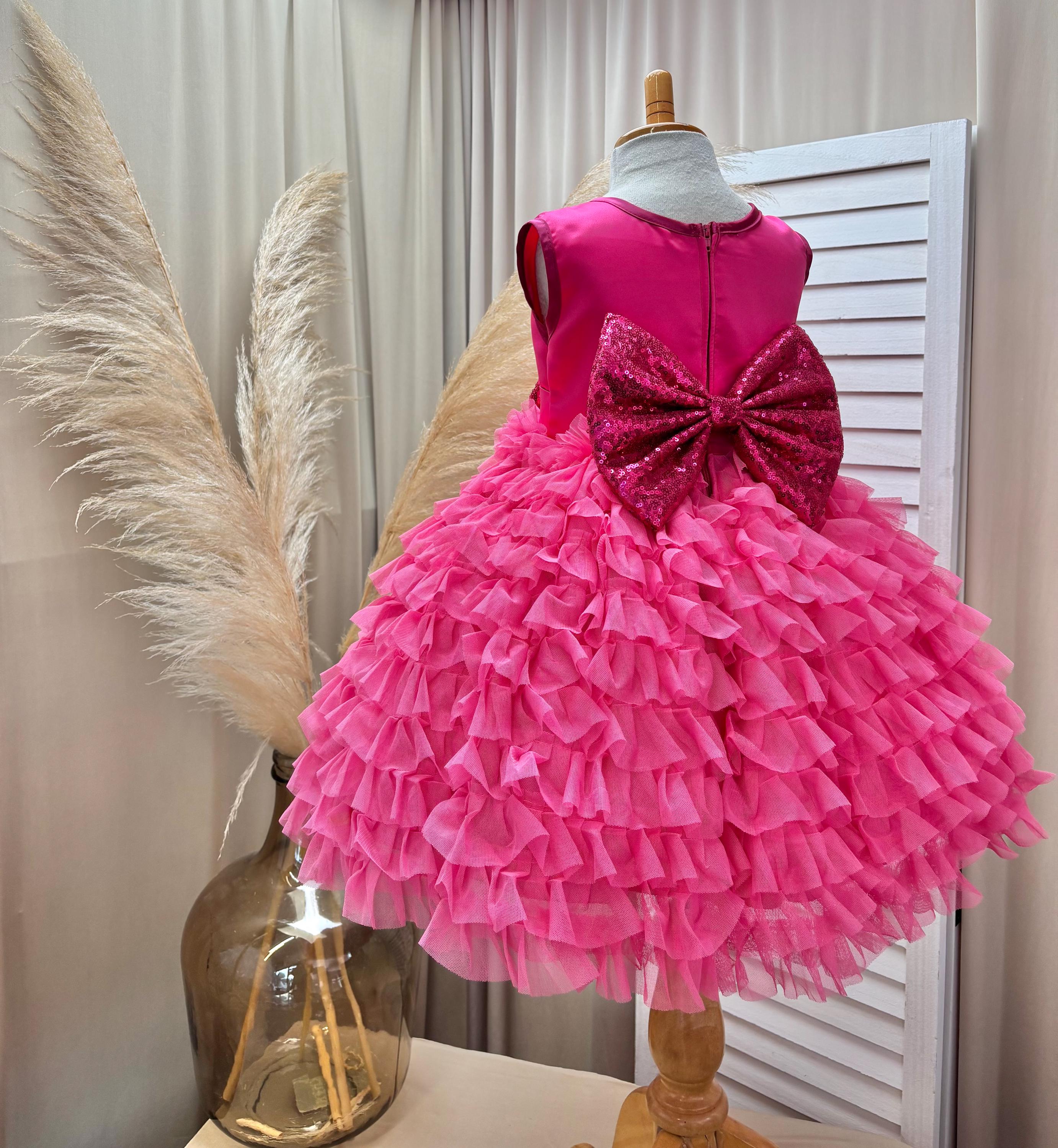Hot Pink Bow Dress - Etsy