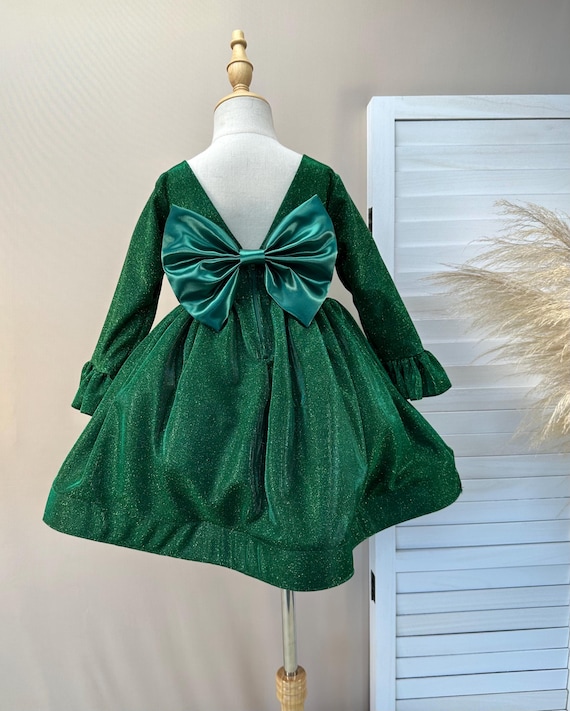 green bow back dress ZAPAKA Women Dark Green Long Bridesmaid Dress Mermaid Spaghetti Straps Bow Ruffle Satin Wedding Party Dress, Black / US12 main image 0