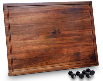 30" Solid Wood Noodle Board, Adjustable Legs, Juice Groove, Stovetop Cover, Cutting Board