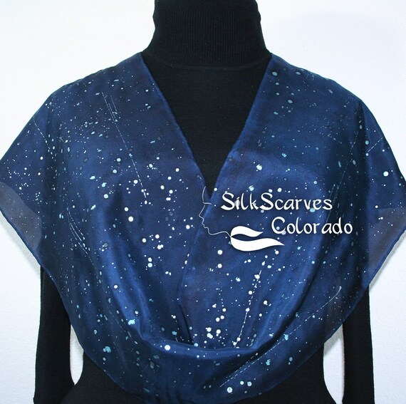 navy and silver shawl