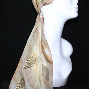 Silk Scarf, Beige, Ivory, Hand Painted Shawl ALASKA MORNING, by Silk Scarves Colorado. Select Your SIZE Birthday Gift, Christmas Gift Bild 2