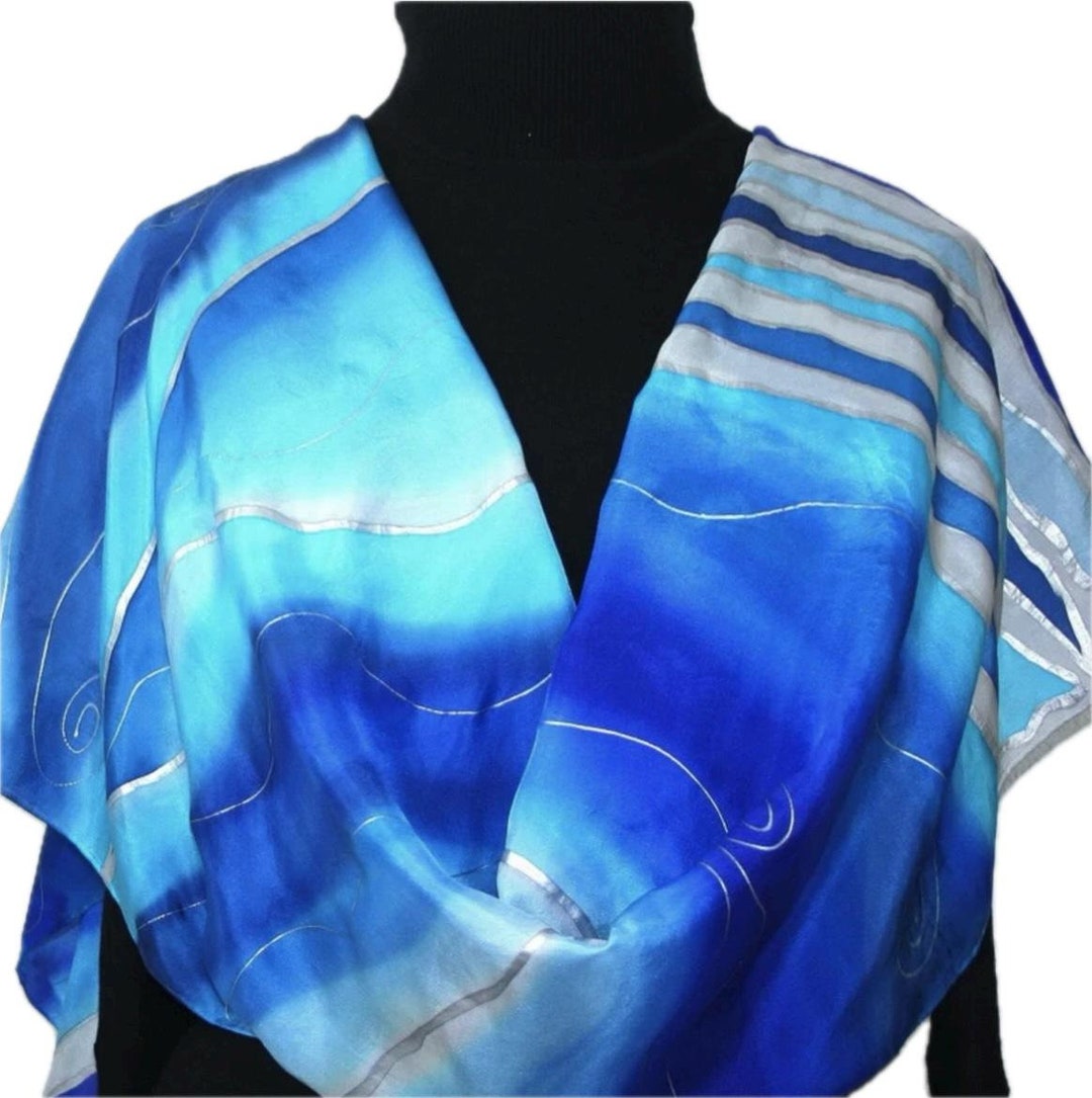 Hand Painted Silk Scarf: Custom Colors, Colorado Beauty, Silk