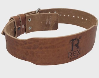 Durable 5mm Full Grain Leather Gym Belt with Roller Buckle