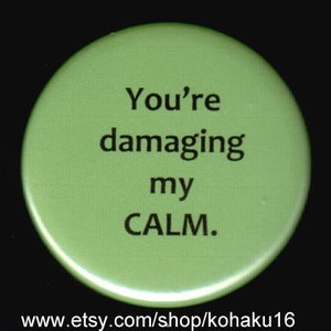 Damaging My Calm Pinback Button